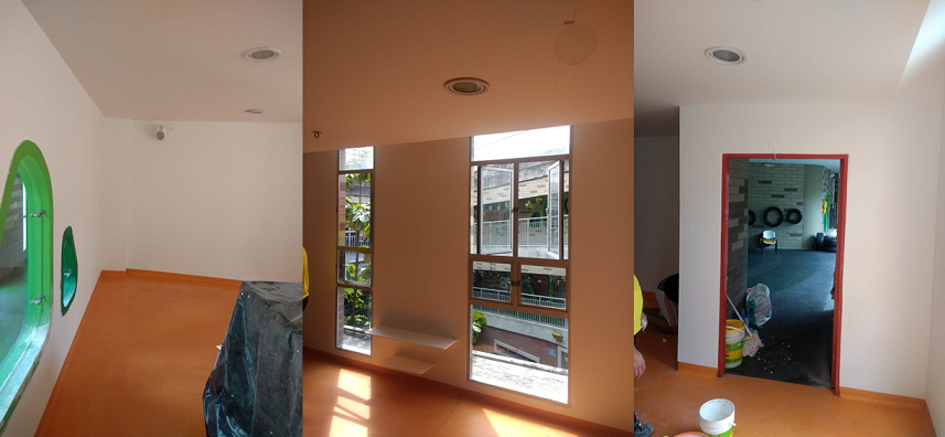 vista del pasillo de la escuela